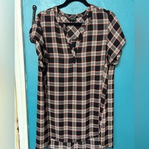 Torrid Harper Style Black and Red Plaid Blouse Size 1X 14-16